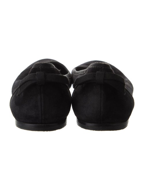 Salvatore Ferragamo Leather Bow Accents Ballet Flats