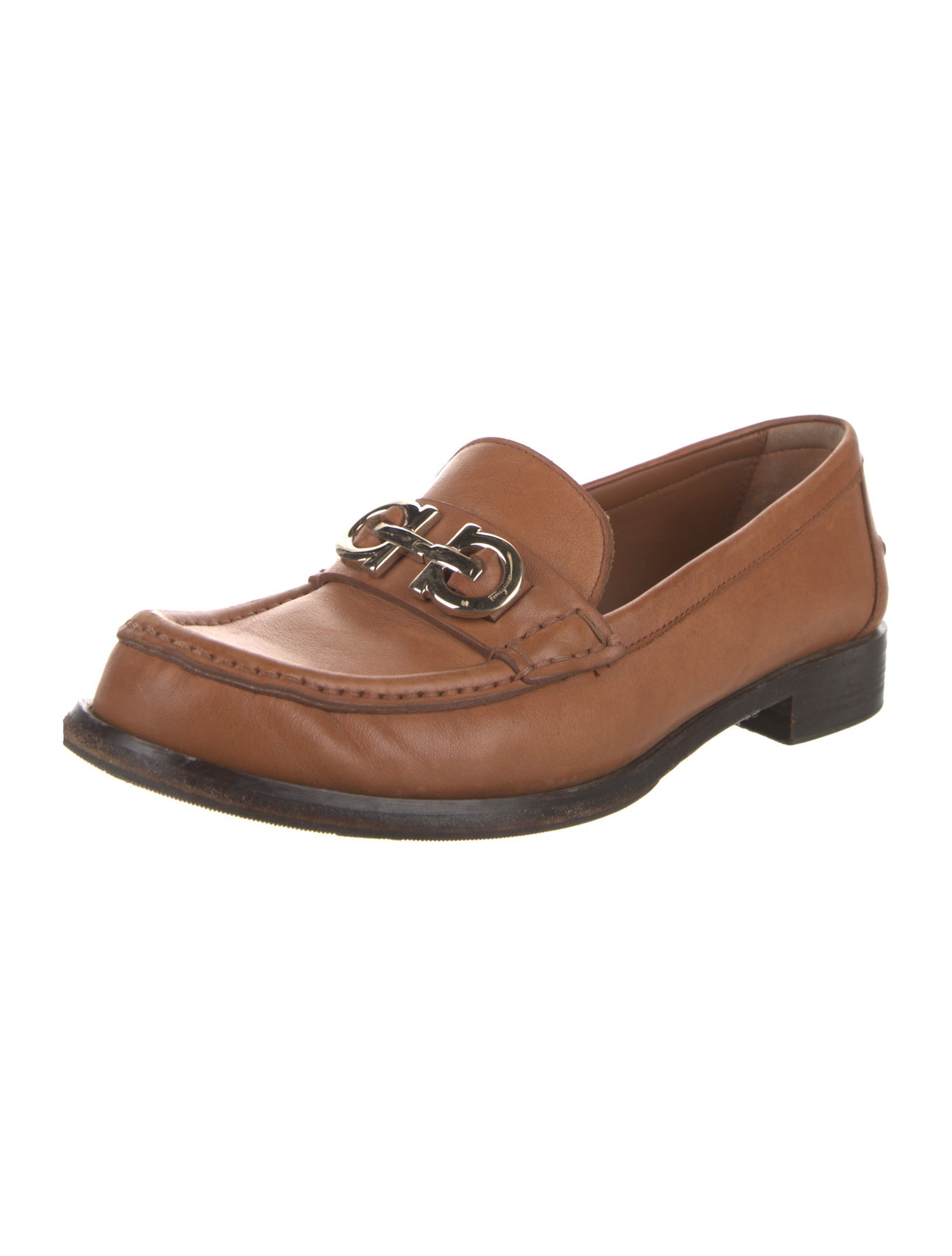 Salvatore Ferragamo Gancini Logo Leather Loafers