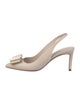 Salvatore Ferragamo Leather Bow Accents Slingback Pumps
