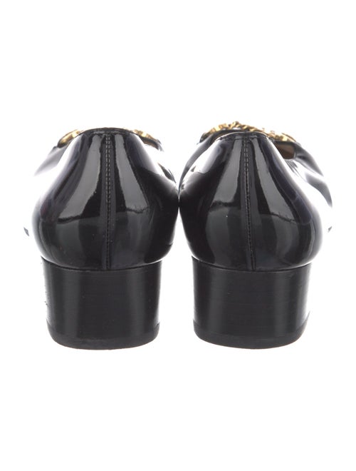 Salvatore Ferragamo Patent Leather Chain-Link Accents Pumps