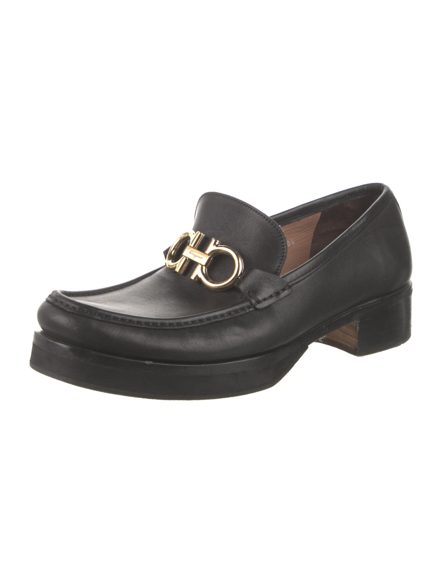 Salvatore Ferragamo Gancini Logo Leather Loafers