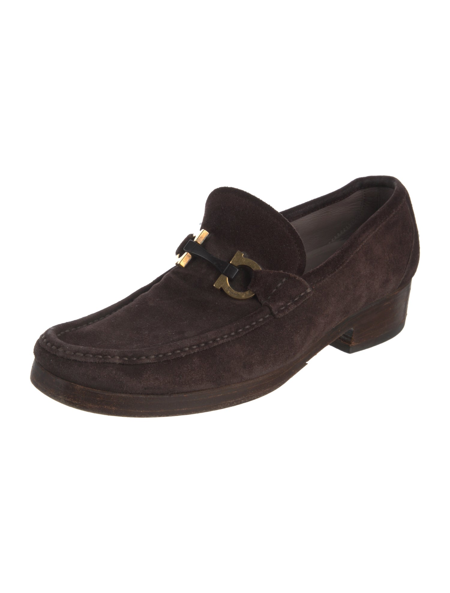 Salvatore Ferragamo Gancini Logo Suede Loafers