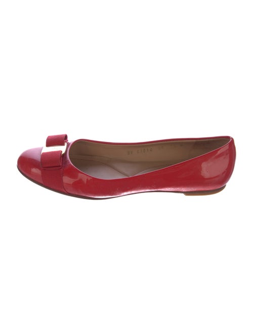 Salvatore Ferragamo Vara Bow Accent Patent Leather Ballet Flats