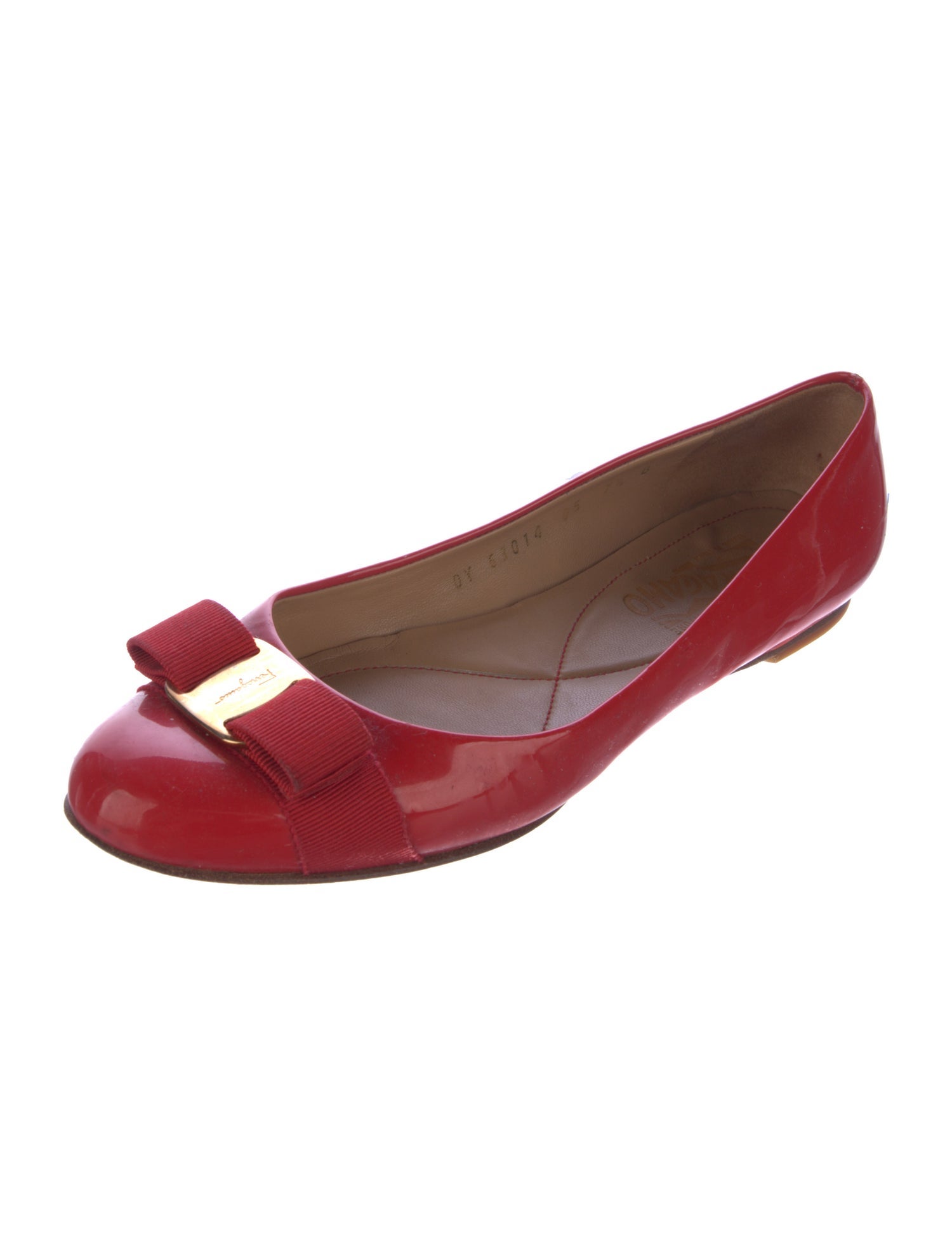 Salvatore Ferragamo Vara Bow Accent Patent Leather Ballet Flats