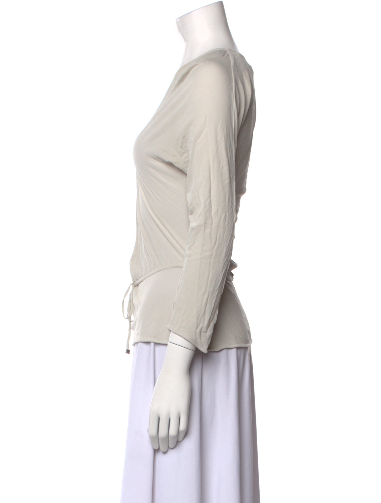 Salvatore Ferragamo V-Neck Three-Quarter Sleeve Top