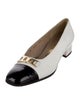 Salvatore Ferragamo Leather Bow Accents Ballet Flats
