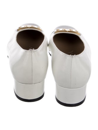 Salvatore Ferragamo Leather Bow Accents Ballet Flats