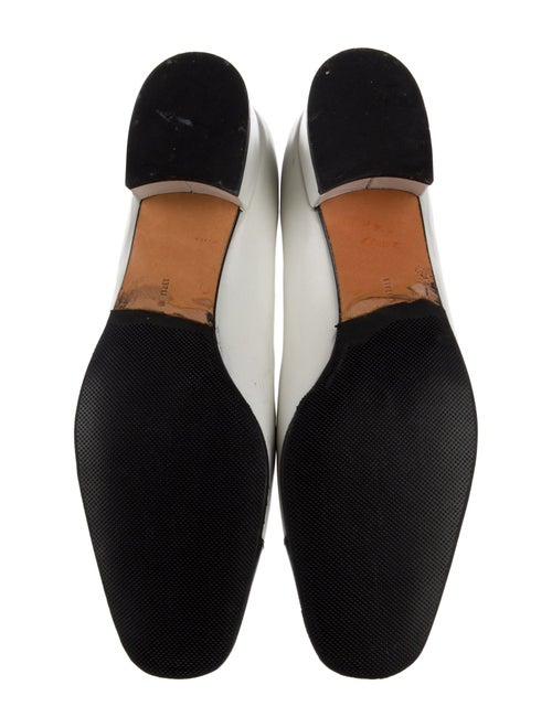 Salvatore Ferragamo Leather Bow Accents Ballet Flats