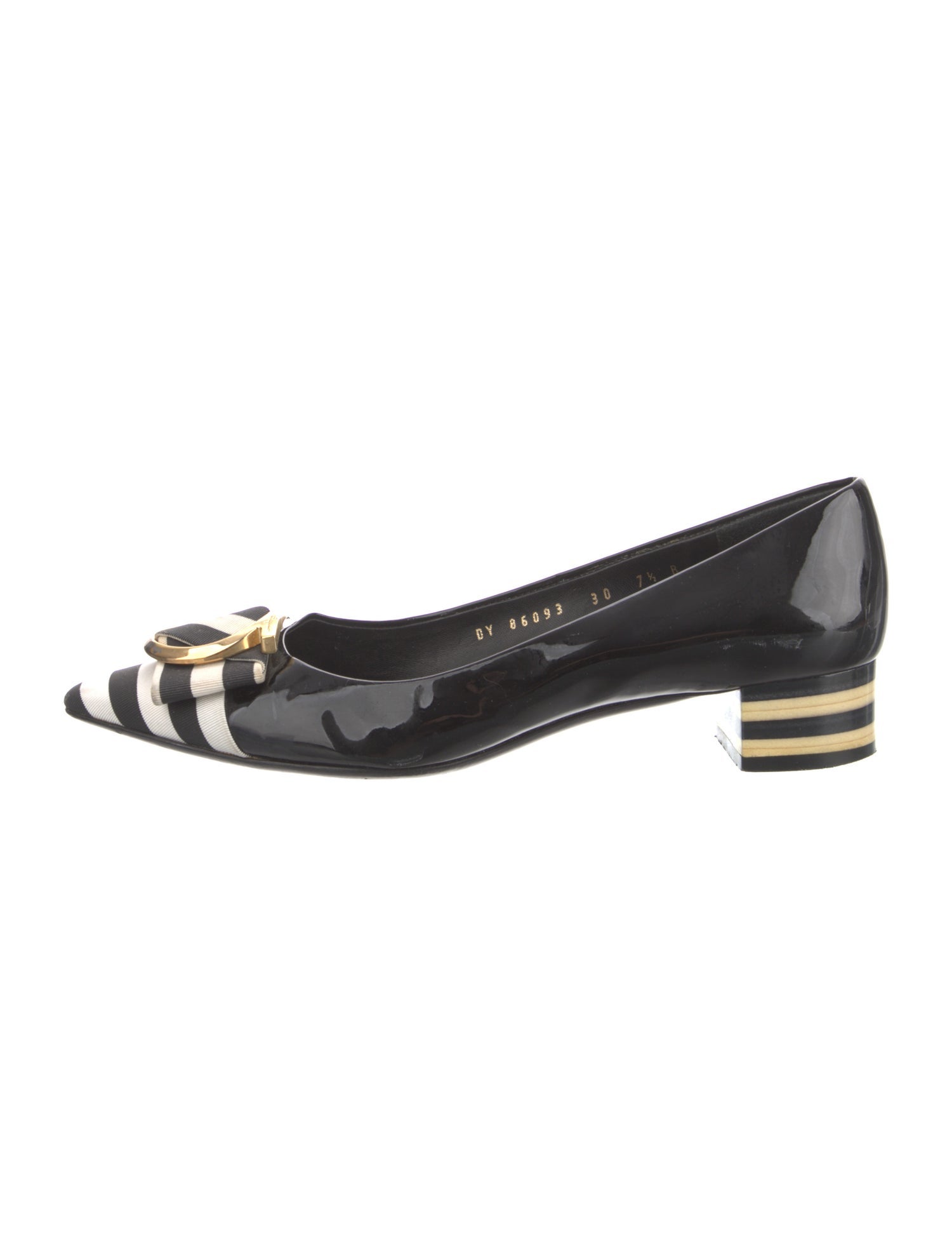 Salvatore Ferragamo Gancini Logo Patent Leather Pumps