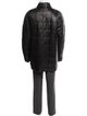 Salvatore Ferragamo Leather Plaid Print Coat