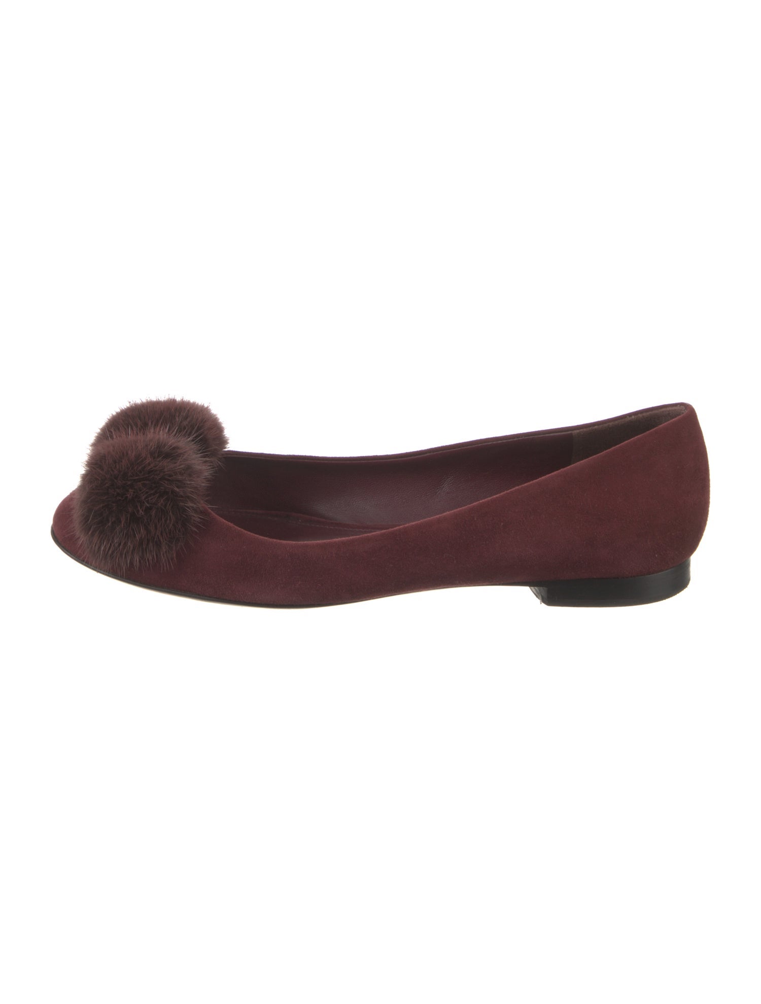 Salvatore Ferragamo Suede Faux Fur Trim Flats