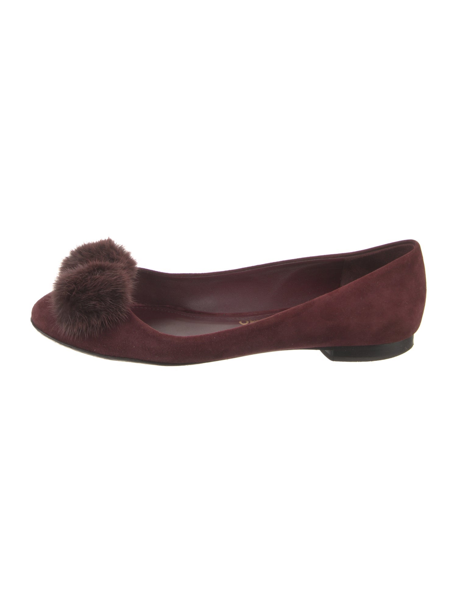 Salvatore Ferragamo Suede Fur Trim Flats