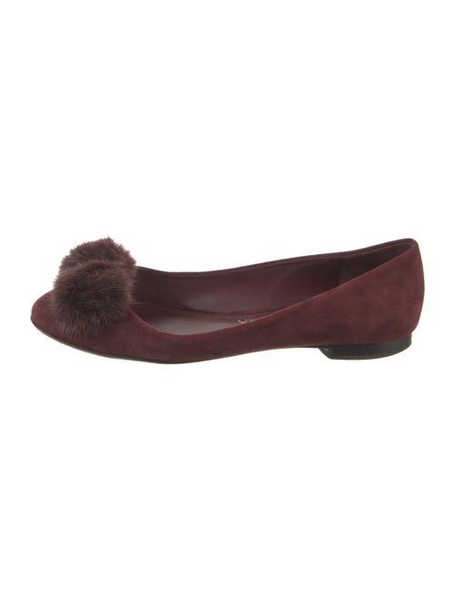 Salvatore Ferragamo Suede Fur Trim Flats