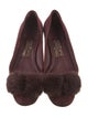 Salvatore Ferragamo Suede Fur Trim Flats