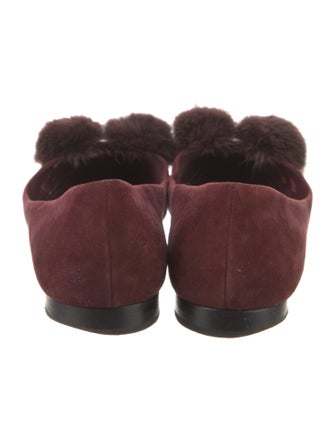 Salvatore Ferragamo Suede Fur Trim Flats