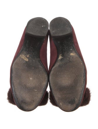 Salvatore Ferragamo Suede Fur Trim Flats