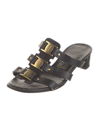 Salvatore Ferragamo Leather Slides
