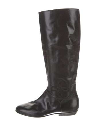 Salvatore Ferragamo Gancini Logo Leather Riding Boots