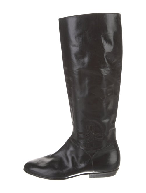 Salvatore Ferragamo Gancini Logo Leather Riding Boots