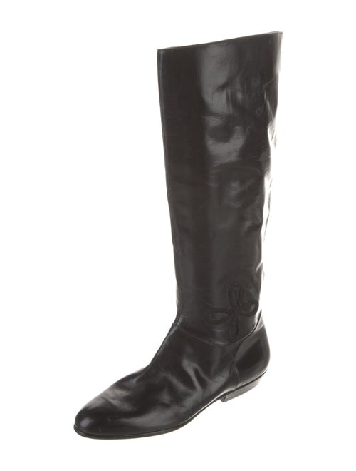 Salvatore Ferragamo Gancini Logo Leather Riding Boots