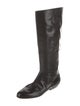 Salvatore Ferragamo Gancini Logo Leather Riding Boots