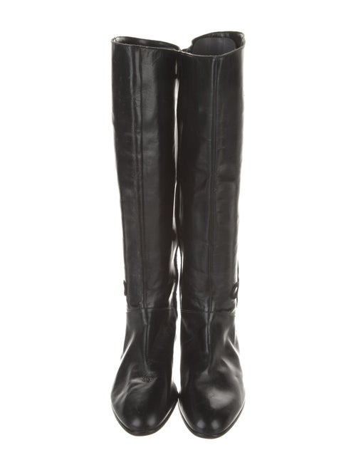 Salvatore Ferragamo Gancini Logo Leather Riding Boots