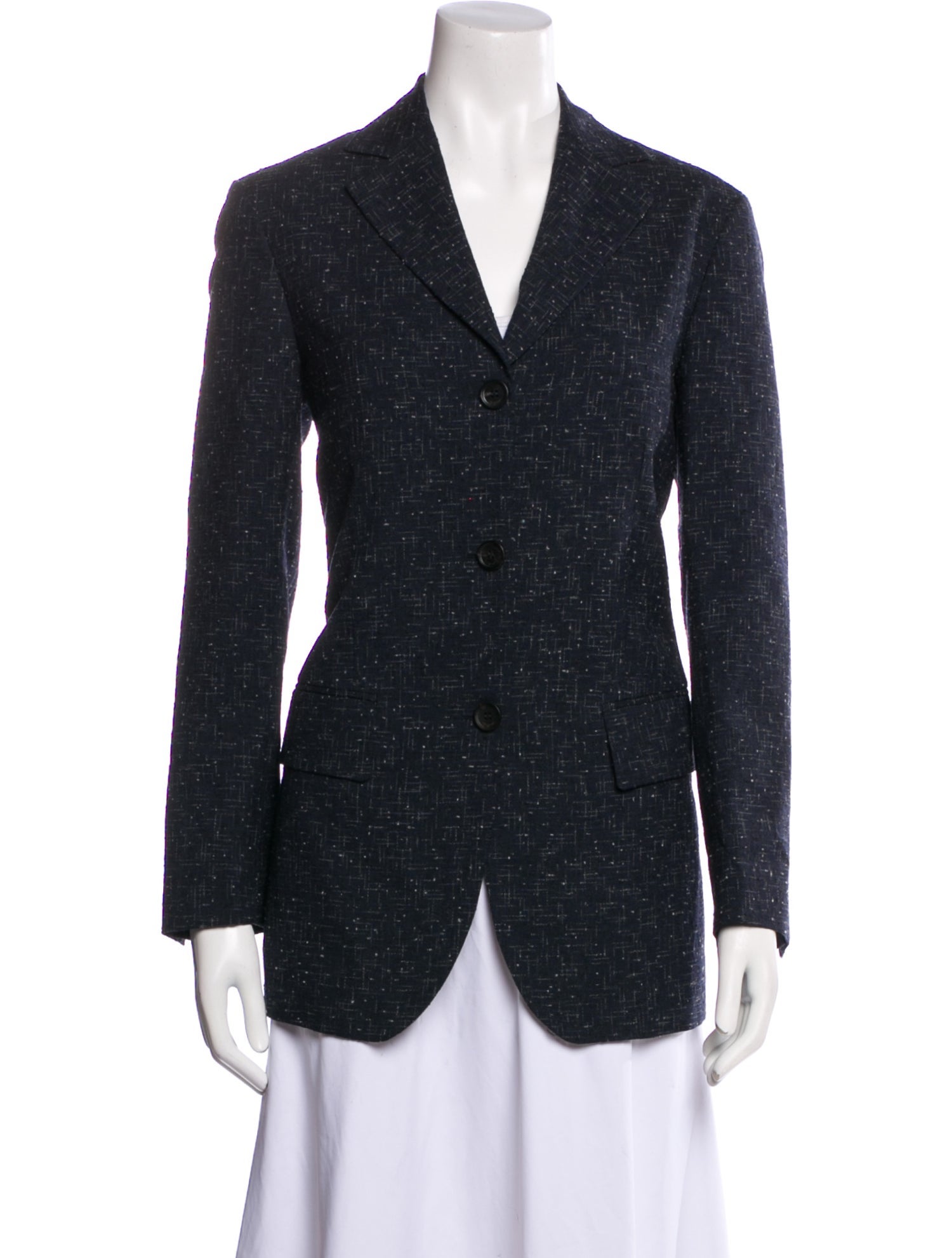 Salvatore Ferragamo Virgin Wool Tweed Pattern Blazer