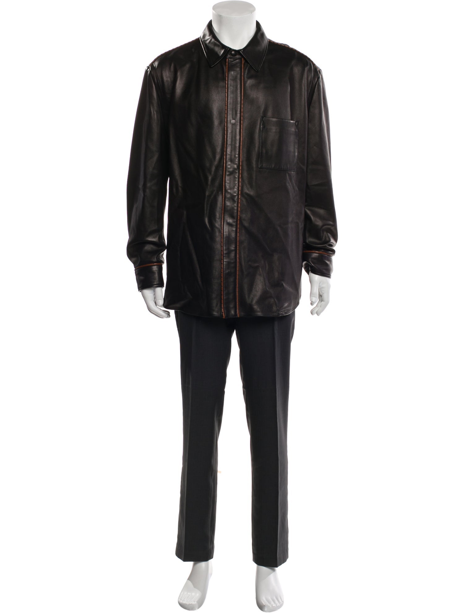 Salvatore Ferragamo Lamb Leather Overcoat