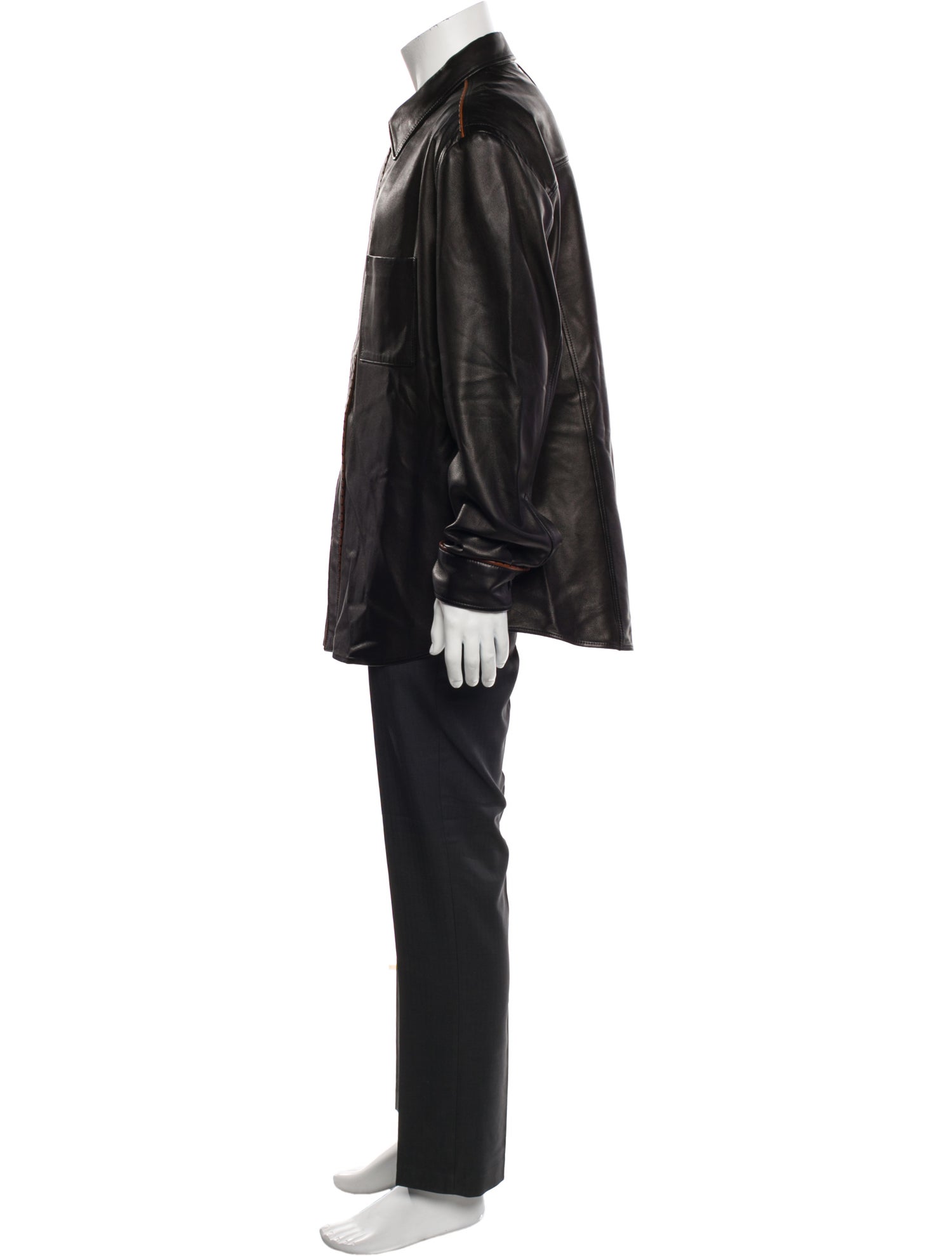 Salvatore Ferragamo Lamb Leather Overcoat