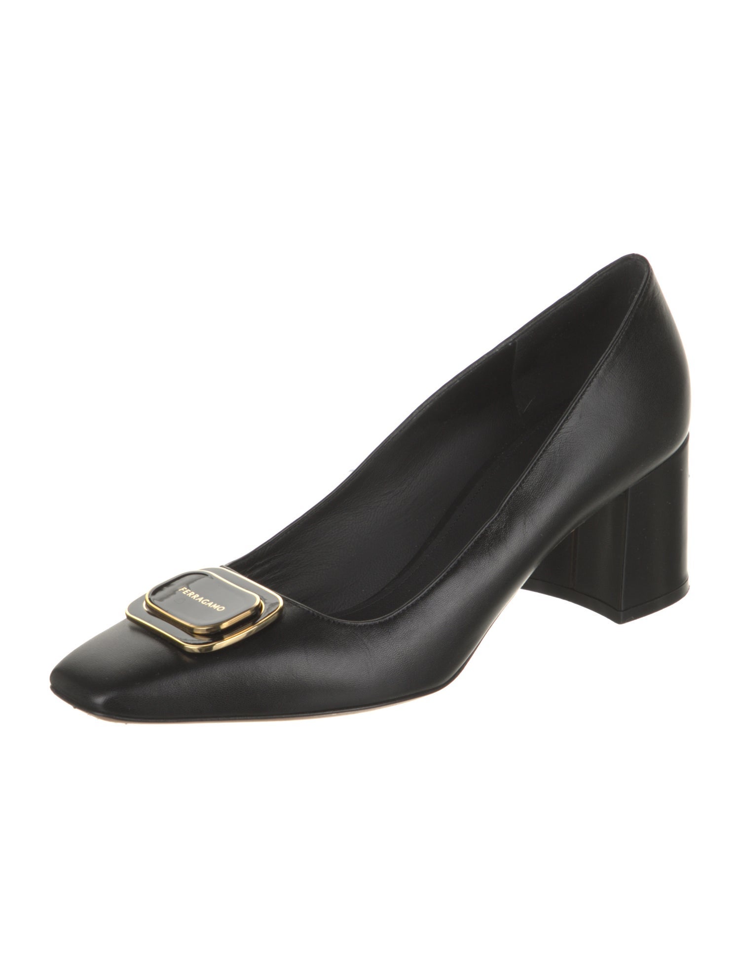 Salvatore Ferragamo Leather Bow Accents Pumps