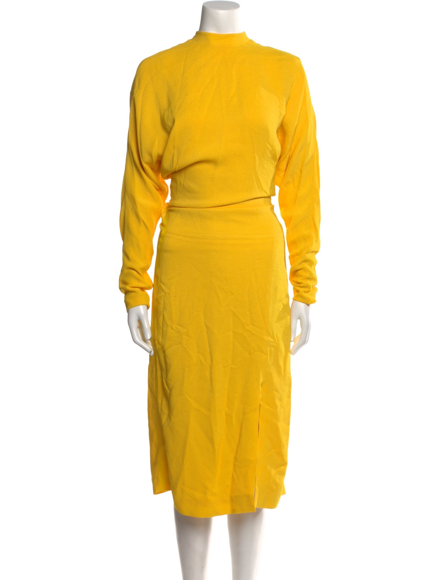 Salvatore Ferragamo Mock Neck Midi Length Dress