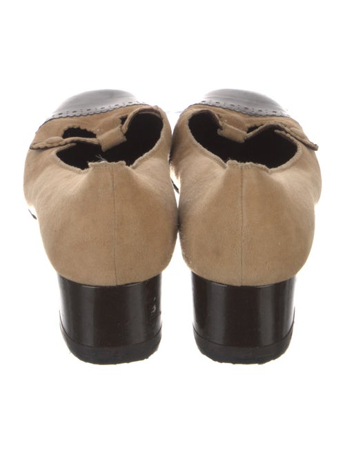 Salvatore Ferragamo Suede Scalloped Accent Flats