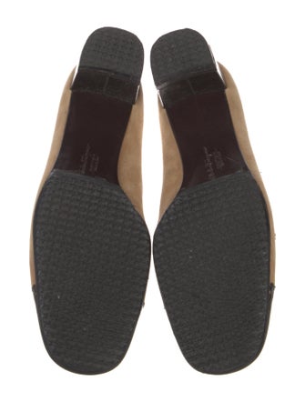 Salvatore Ferragamo Suede Scalloped Accent Flats
