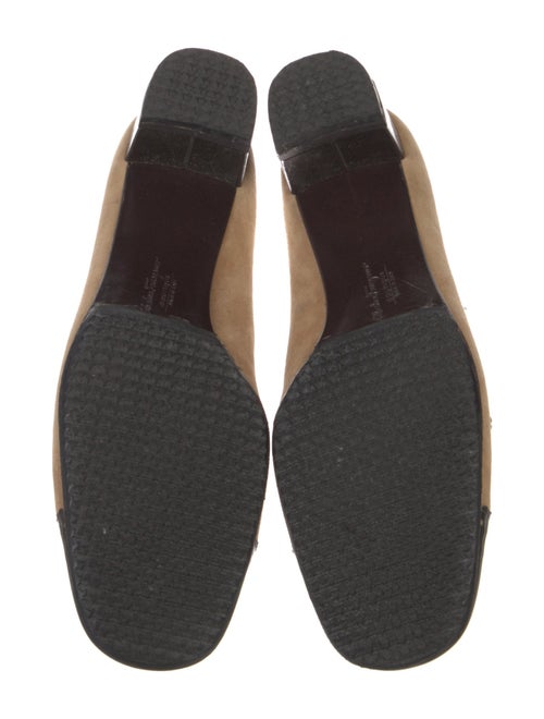 Salvatore Ferragamo Suede Scalloped Accent Flats