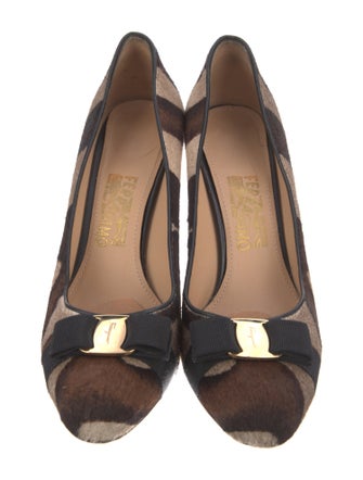Salvatore Ferragamo Ponyhair Striped Pumps