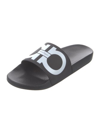Salvatore Ferragamo Rubber Graphic Print Slides