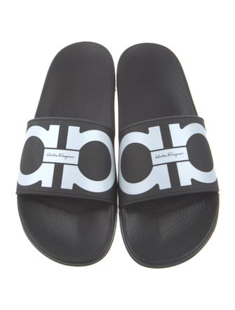 Salvatore Ferragamo Rubber Graphic Print Slides