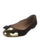 Salvatore Ferragamo Vara Bow Accent Suede Ballet Flats