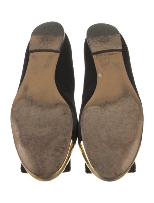 Salvatore Ferragamo Vara Bow Accent Suede Ballet Flats