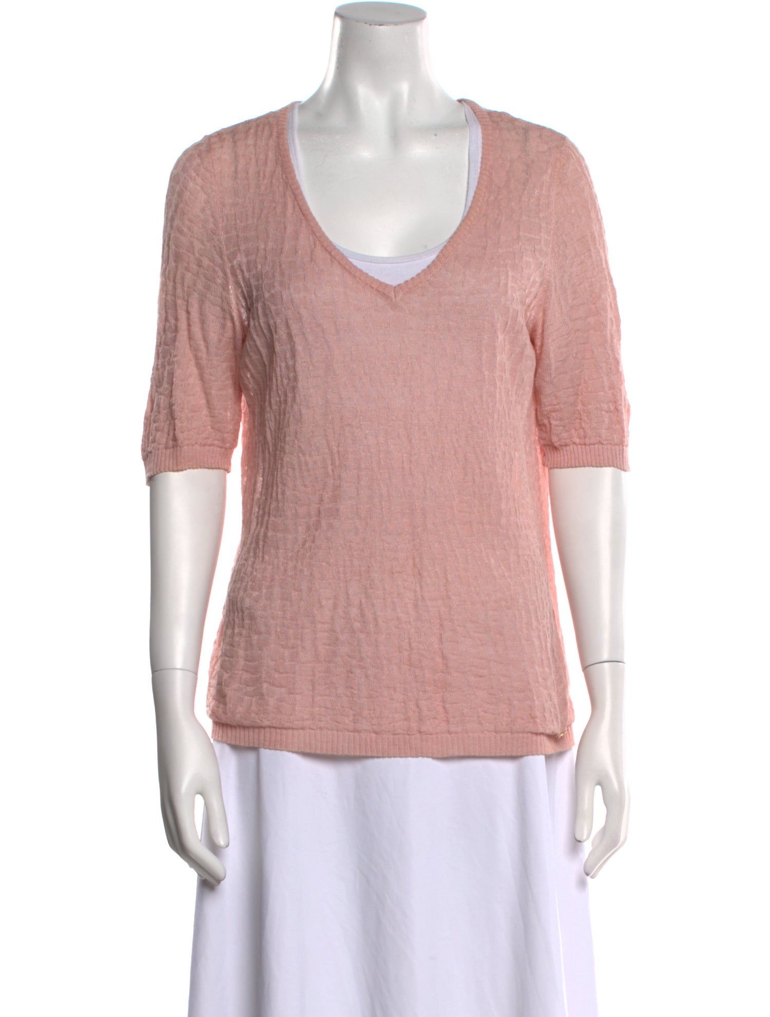 Salvatore Ferragamo Linen V-Neck Sweater