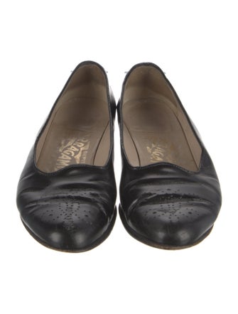 Salvatore Ferragamo Leather Animal Print Ballet Flats