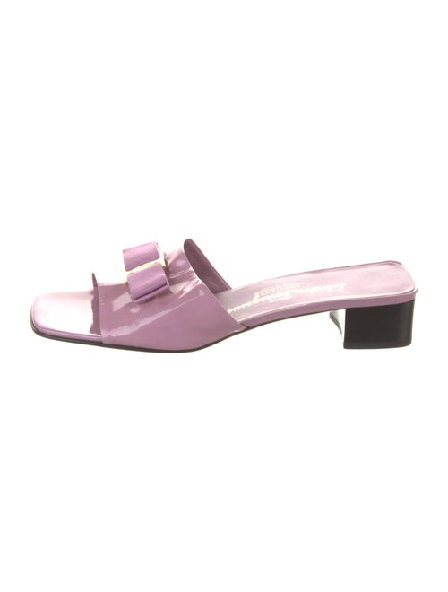 Salvatore Ferragamo Vara Bow Accent Patent Leather Slides