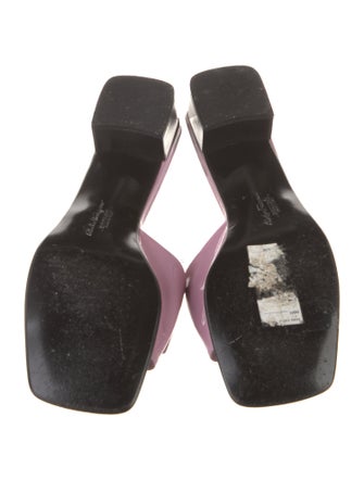 Salvatore Ferragamo Vara Bow Accent Patent Leather Slides