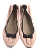 Salvatore Ferragamo Leather Bow Accents Ballet Flats
