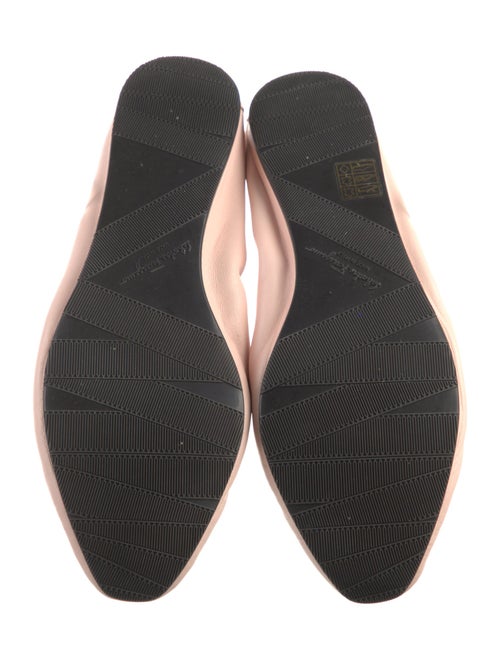 Salvatore Ferragamo Leather Bow Accents Ballet Flats