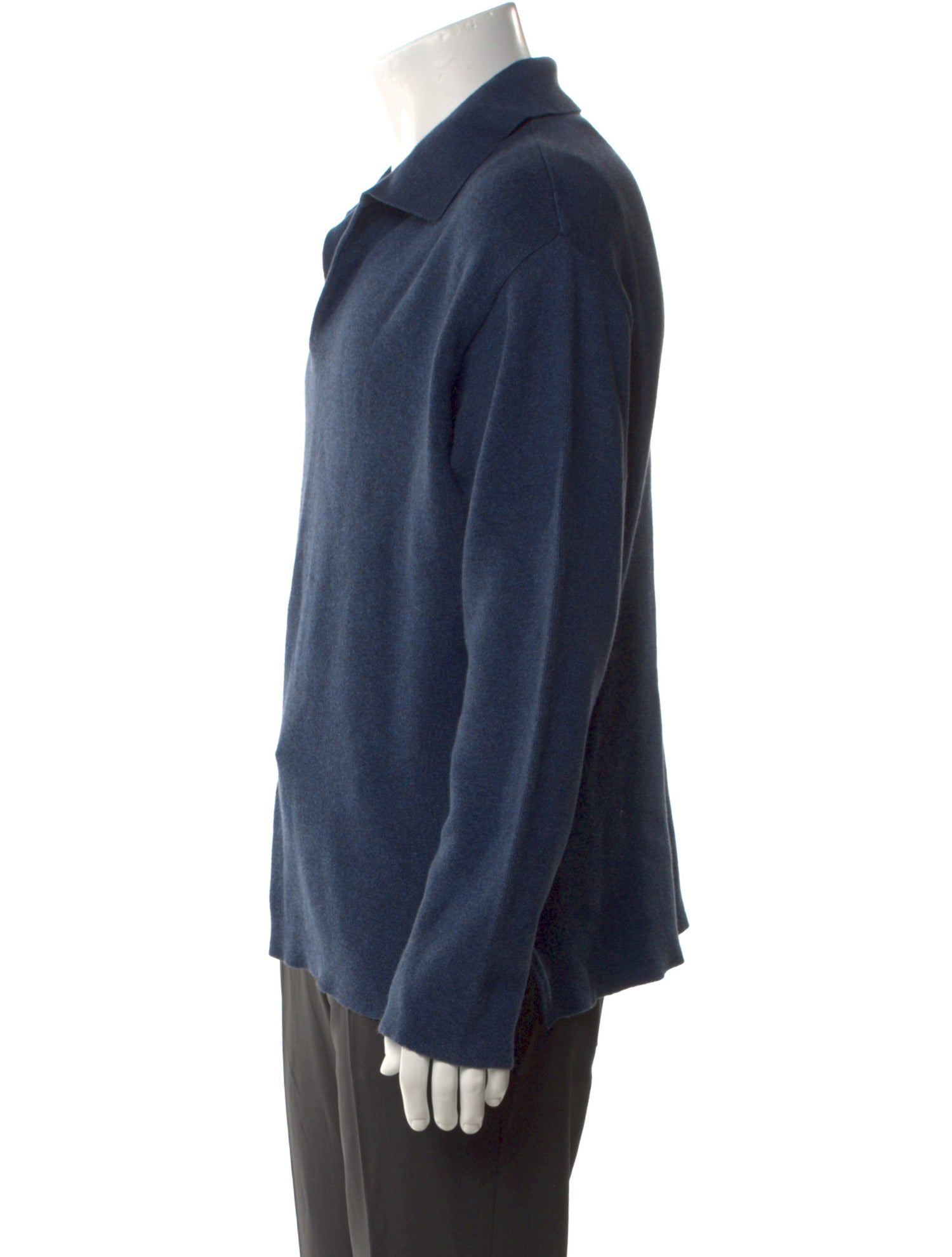 Salvatore Ferragamo V-Neck Long Sleeve Polo Sweater