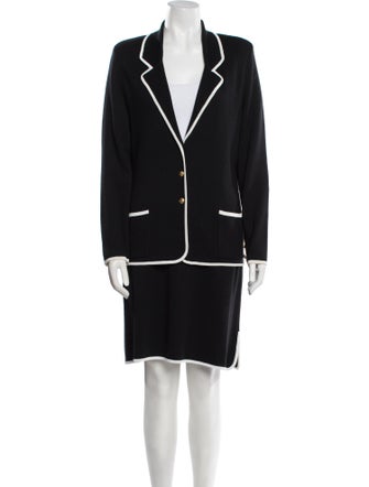 Salvatore Ferragamo Wool Striped Skirt Set