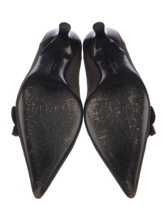 Salvatore Ferragamo Tweed Pattern Pumps