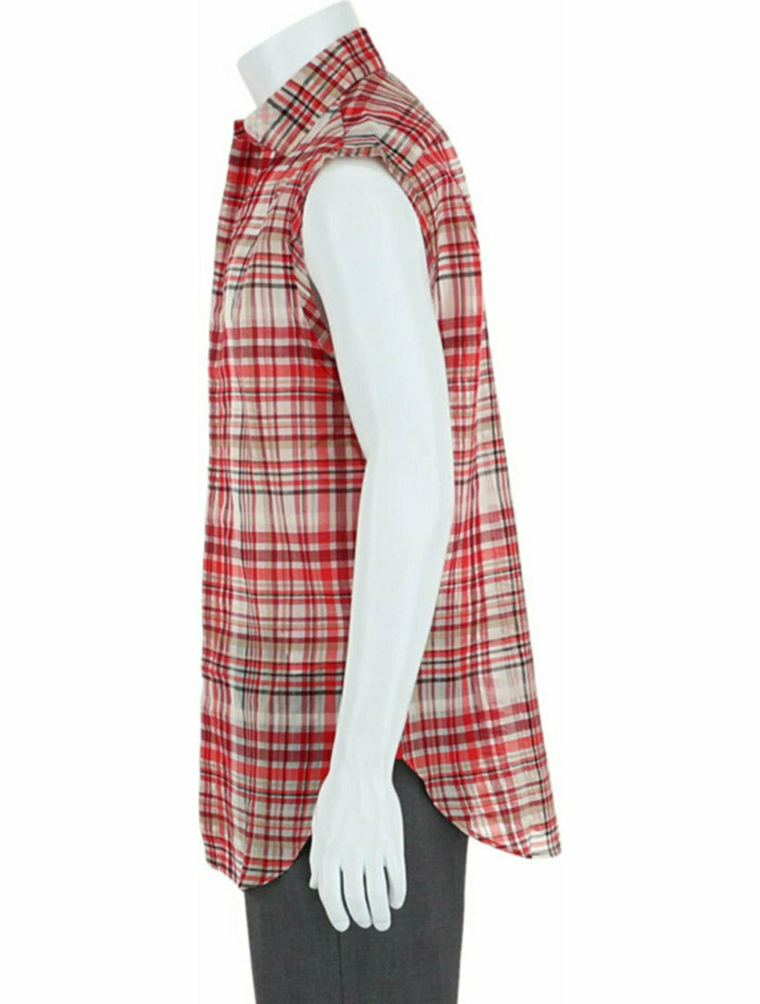 Salvatore Ferragamo Plaid Print Button-Up Top w/ Tags