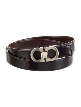 Salvatore Ferragamo Gancio Logo Leather Belt